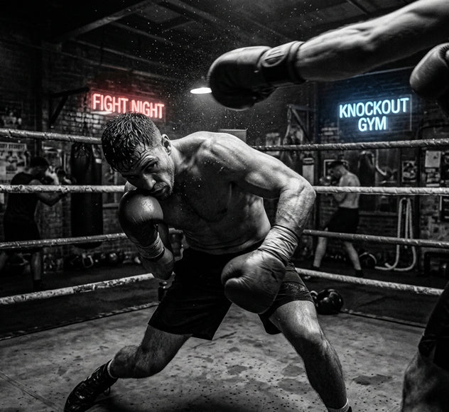 Boxer practicing defensive head movement