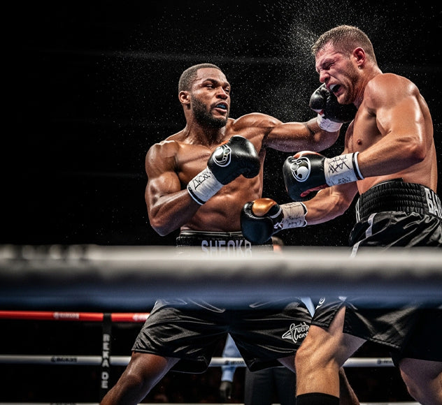 Boxer delivering a powerful liver shot