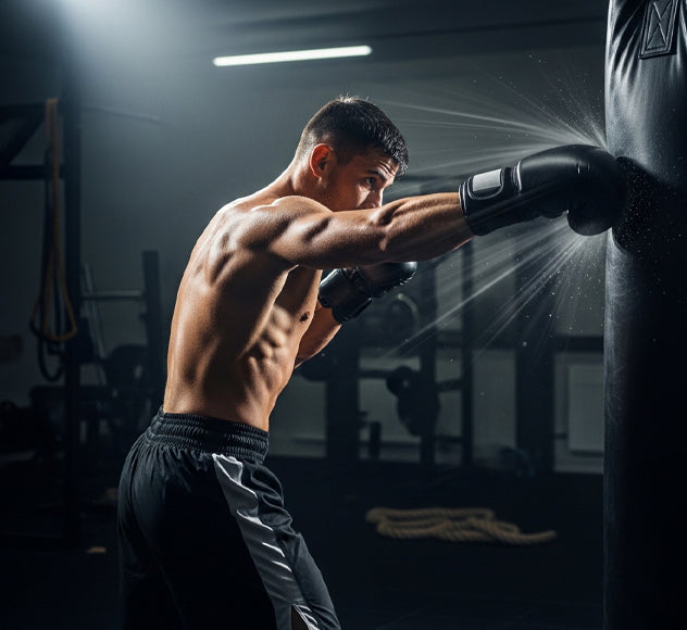 Boxing hook technique demonstrating hip and shoulder rotation