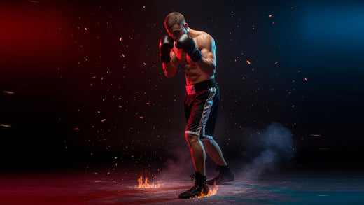 Boxer demonstrating the orthodox boxing stance with correct foot and hand positioning