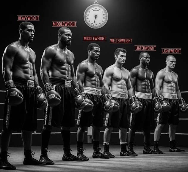 weight classes in boxing chart showing all 17 boxing divisions and weight limits