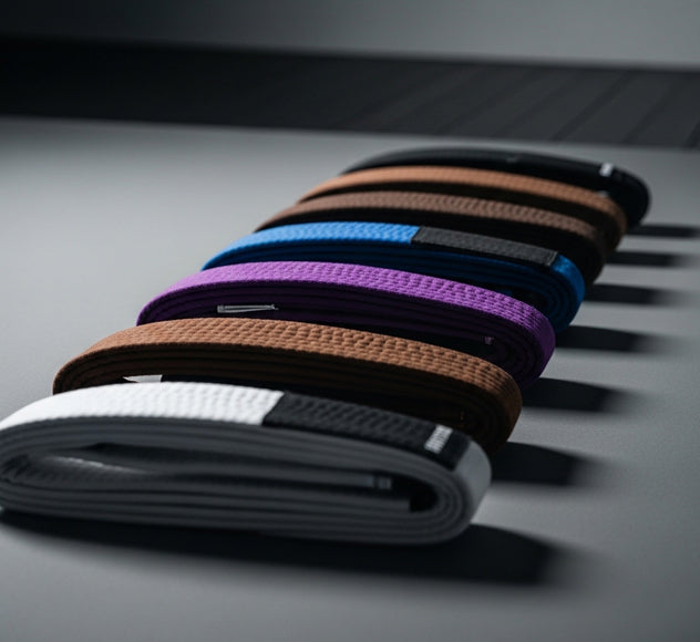 Brazilian Jiu-Jitsu belt ranking system showing all BJJ belt levels