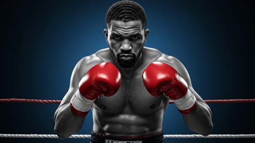 American boxer training in the gym with Sting Sport gloves