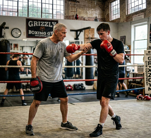 Beginner boxer practicing boxing fundamentals and proper training techniques