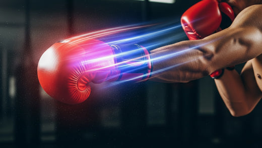 Boxer using the flicker jab technique during boxing training