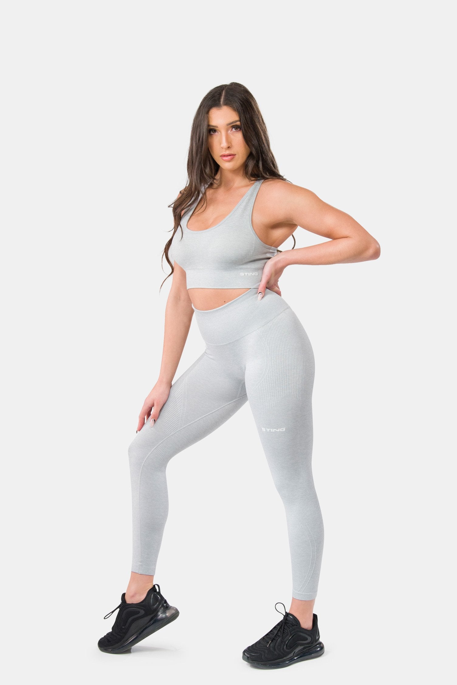 Women's Sports Bra Gym Sportswear Workout Yoga Activewear Tops White Grey  Marble X-Large 